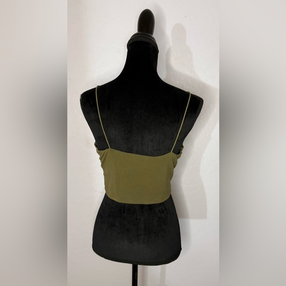 Fashion Nova Olive Green, White, and Black Crop Tops - Picture 3 of 12